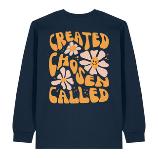 Created Chosen Called Longsleeve BackPrint Variante, Mountain Movers christliches Design