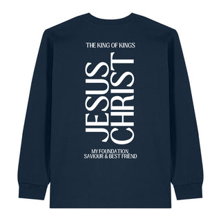 King Jesus Christ Longsleeve BackPrint Variante, Mountain Movers christliches Design