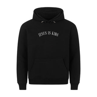 Jesus is King Curved Hoodie, christliche Streetwear von Mountain Movers