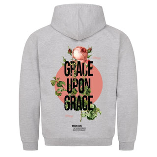 Grace upon Grace Hoodie Detailansicht, Mountain Movers christliche Streetwear