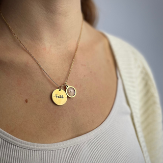 Faith Senfkorn Edelstahl Kette Variante, Mountain Movers christliches Design