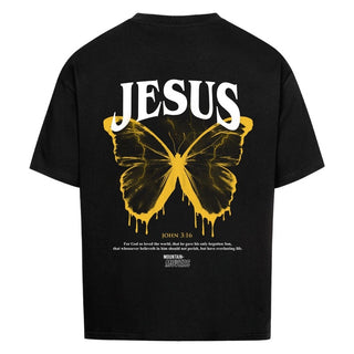 Jesus Butterfly Oversize Shirt Variante, Mountain Movers christliches Design