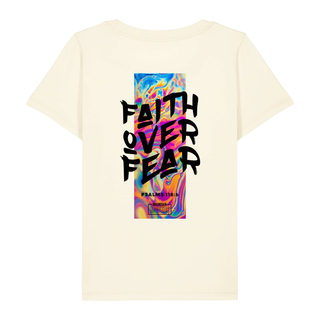 Faith over fear Streetwear Frauen T-Shirt BackPrint, Rueckansicht