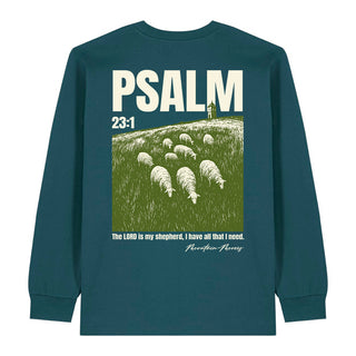 Faith & Trust in God Longsleeve BackPrint Detailansicht, Mountain Movers christliche Streetwear
