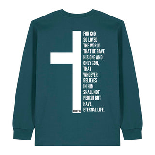 John 3_16 Longsleeve BackPrint Detailansicht, Mountain Movers christliche Streetwear