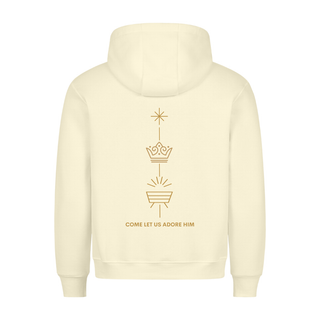 Come let us adore him Golden Christmas Hoodie BackPrint