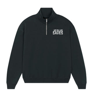 Jesus Saves Half Zip Sweater Variante, Mountain Movers christliches Design