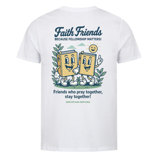 Faith Friends Retro Shirt Front & Back Variante, Mountain Movers christliches Design