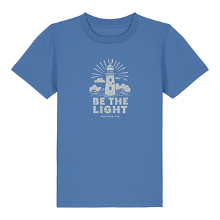 Be the light retro Kinder T-Shirt Detailansicht, Mountain Movers christliche Streetwear