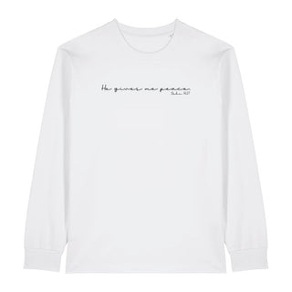 He gives peace Longsleeve Variante, Mountain Movers christliches Design