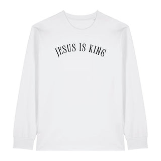 Jesus is King curved Longsleeve Variante, Mountain Movers christliches Design