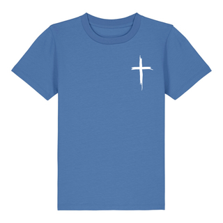 Painted Cross Kinder T-Shirt Detailansicht, Mountain Movers christliche Streetwear
