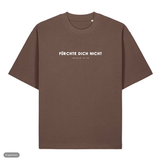 Jesaja 41:10 Heavy Oversized Shirt deutsch, Mocha, Vorderseite