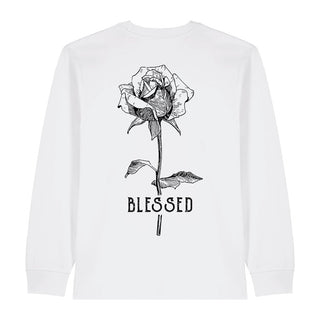 Blessed Rose Longsleeve BackPrint Variante, Mountain Movers christliches Design