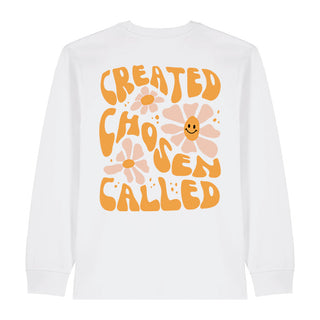 Created Chosen Called Longsleeve BackPrint Variante, Mountain Movers christliches Design