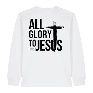 all glory to jesus Longsleeve BackPrint Variante, Mountain Movers christliches Design