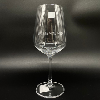 Wasser wird Wein bauchiges Weinglas Variante, Mountain Movers christliches Design