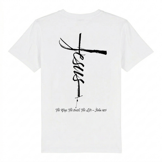 Jesus Cross Kinder T-Shirt Backprint, Vorderansicht