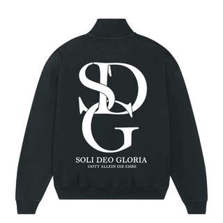 Soli Deo Gloria Half Zip Sweater Variante, Mountain Movers christliches Design