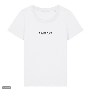 He Spoke First Frauenshirt, Weiß, Vorderseite