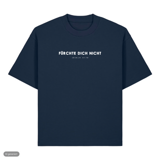 Fürchte dich nicht Chrom Heavy Oversized Shirt, French Navy, Vorderseite