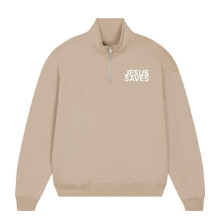 Jesus Saves Half Zip Sweater Variante, Mountain Movers christliches Design