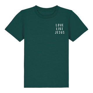 love like jesus little Kinder T-Shirt Detailansicht, Mountain Movers christliche Streetwear