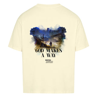 God makes a Way Oversize Shirt Detailansicht, Mountain Movers christliche Streetwear