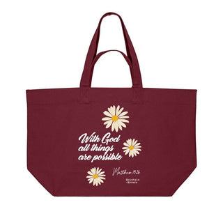 With God Flower Shopping Bag Detailansicht, Mountain Movers christliche Streetwear