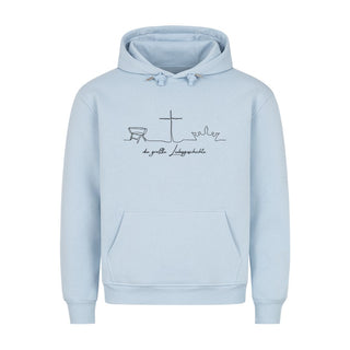 Die groesste Liebesgeschichte Hoodie Detailansicht, Mountain Movers christliche Streetwear