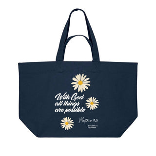 With God Flower Shopping Bag Detailansicht, Mountain Movers christliche Streetwear