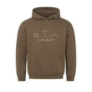 Die groesste Liebesgeschichte Hoodie Detailansicht, Mountain Movers christliche Streetwear