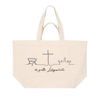Die größte Liebesgeschichte Shopping Bag Detailansicht, Mountain Movers christliche Streetwear