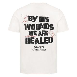 By his Wounds Shirt Backprint Variante, Mountain Movers christliches Design