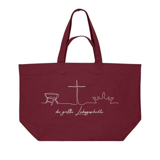 Die größte Liebesgeschichte Shopping Bag Detailansicht, Mountain Movers christliche Streetwear