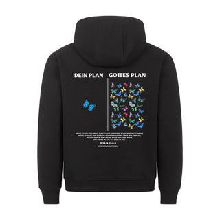 Mein Plan < Gottes Plan Hoodie Backprint, christliche Streetwear von Mountain Movers