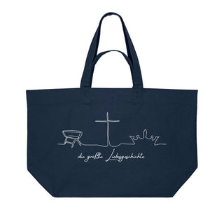 Die größte Liebesgeschichte Shopping Bag Detailansicht, Mountain Movers christliche Streetwear