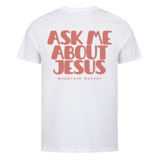 Ask me about jesus vintage - Backprint Variante, Mountain Movers christliches Design