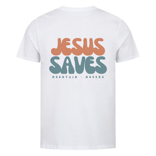 Jesus Saves Detailansicht, Mountain Movers christliche Streetwear