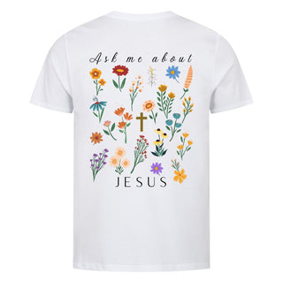 Ask me about Jesus Detailansicht, Mountain Movers christliche Streetwear