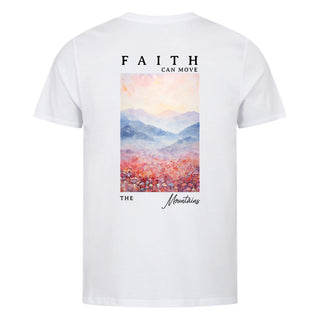 Faith can move the mountains aquarell Detailansicht, Mountain Movers christliche Streetwear