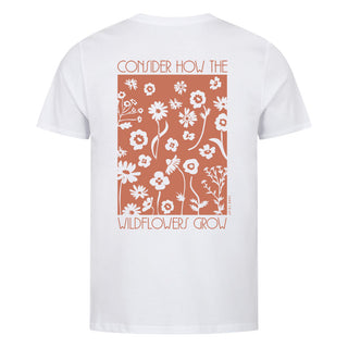 Wildflowers Shirt Backprint Detailansicht, Mountain Movers christliche Streetwear