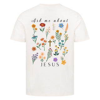Ask me about Jesus Detailansicht, Mountain Movers christliche Streetwear