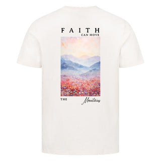 Faith can move the mountains aquarell Detailansicht, Mountain Movers christliche Streetwear