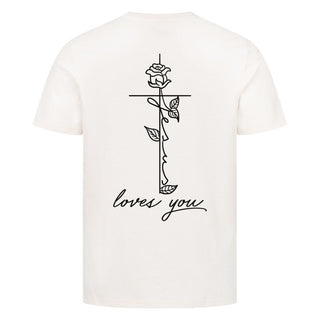 Jesus loves you Rose Detailansicht, Mountain Movers christliche Streetwear