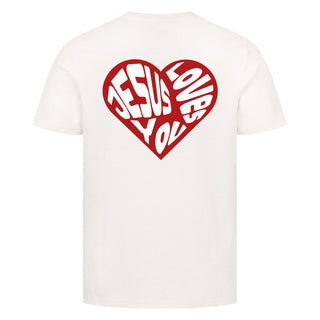 Jesus loves you Heart Shirt Backprint