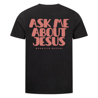 Ask me about jesus vintage - Backprint Variante, Mountain Movers christliches Design