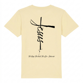 Jesus Cross Kinder T-Shirt Backprint, Rueckansicht