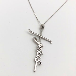 Jesus Cross Kette 925 Sterling Silber, Vorderansicht