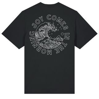 Joy comes in the morning Oversized Shirt BackPrint Variante, Mountain Movers christliches Design